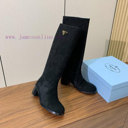 Prada autumn and winter thick heeled long boots have a high-end and atmospheric appearance. bb1xyny2 - Image 5