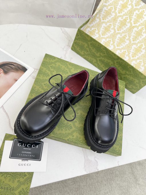 Newly released 2024 Gucci GUCCI versatile strap loafers,Height 5cmFabric top layer cowhide/oe51vz7br - Image 4