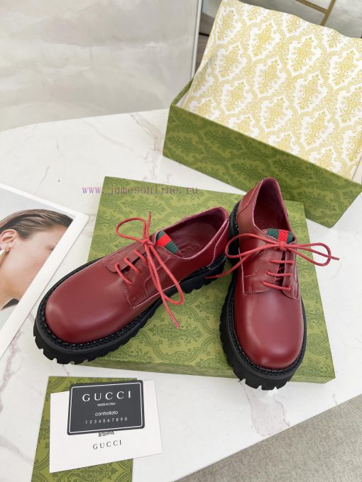 Newly released 2024 Gucci GUCCI versatile strap loafers,Height 5cmFabric top layer cowhide/o8jfbhk2m - Image 4