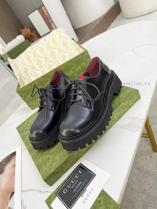Newly released 2024 Gucci GUCCI versatile strap loafers,Height 5cmFabric top layer cowhide/oe51vz7br - Image 6