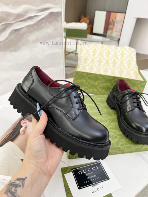 Newly released 2024 Gucci GUCCI versatile strap loafers,Height 5cmFabric top layer cowhide/oe51vz7br - Image 7