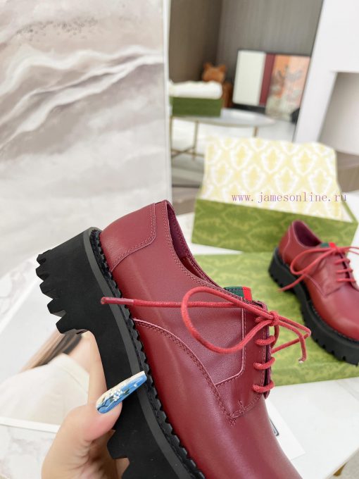 Newly released 2024 Gucci GUCCI versatile strap loafers,Height 5cmFabric top layer cowhide/o8jfbhk2m - Image 8