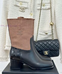 Chanel | Chanel Classic Autumn/Winter Double C Coarse Heel Short Boots~Close your eyes and eblcenr3g
