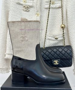Chanel | Chanel Classic Autumn/Winter Double C Coarse Heel Short Boots~Close your eyes and slys6jf0