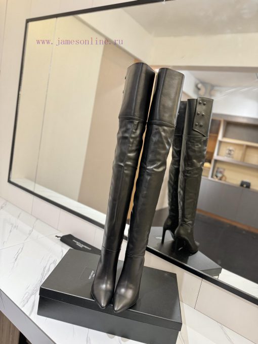 Saint Lauren YSL Saint LaurentCustomized version of the Great Overlord BootsClassic King Auttdld0894 - Image 4
