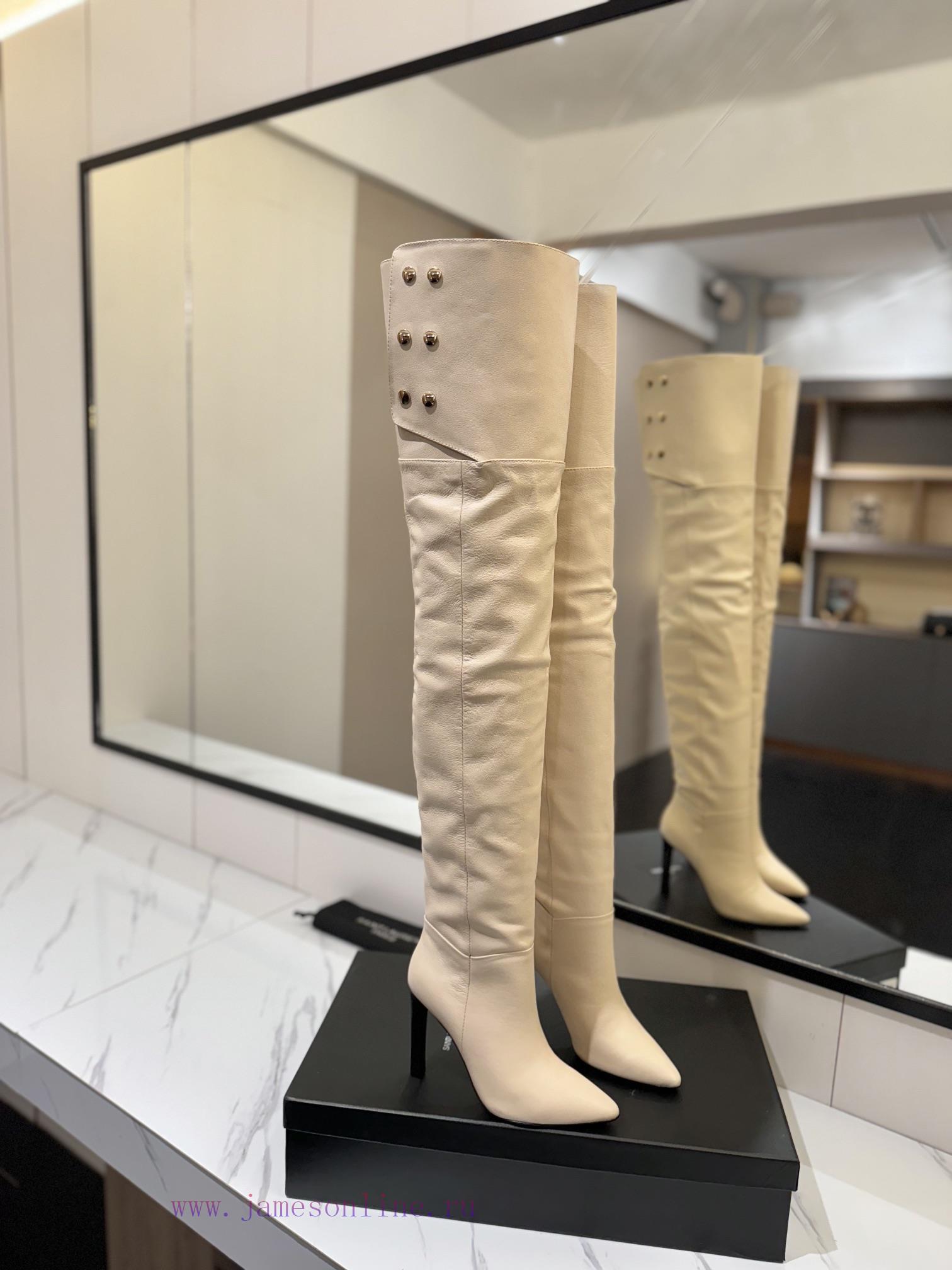 Saint Lauren YSL Saint LaurentCustomized version of the Great Overlord BootsClassic King Autj28e7vb1 - Image 2