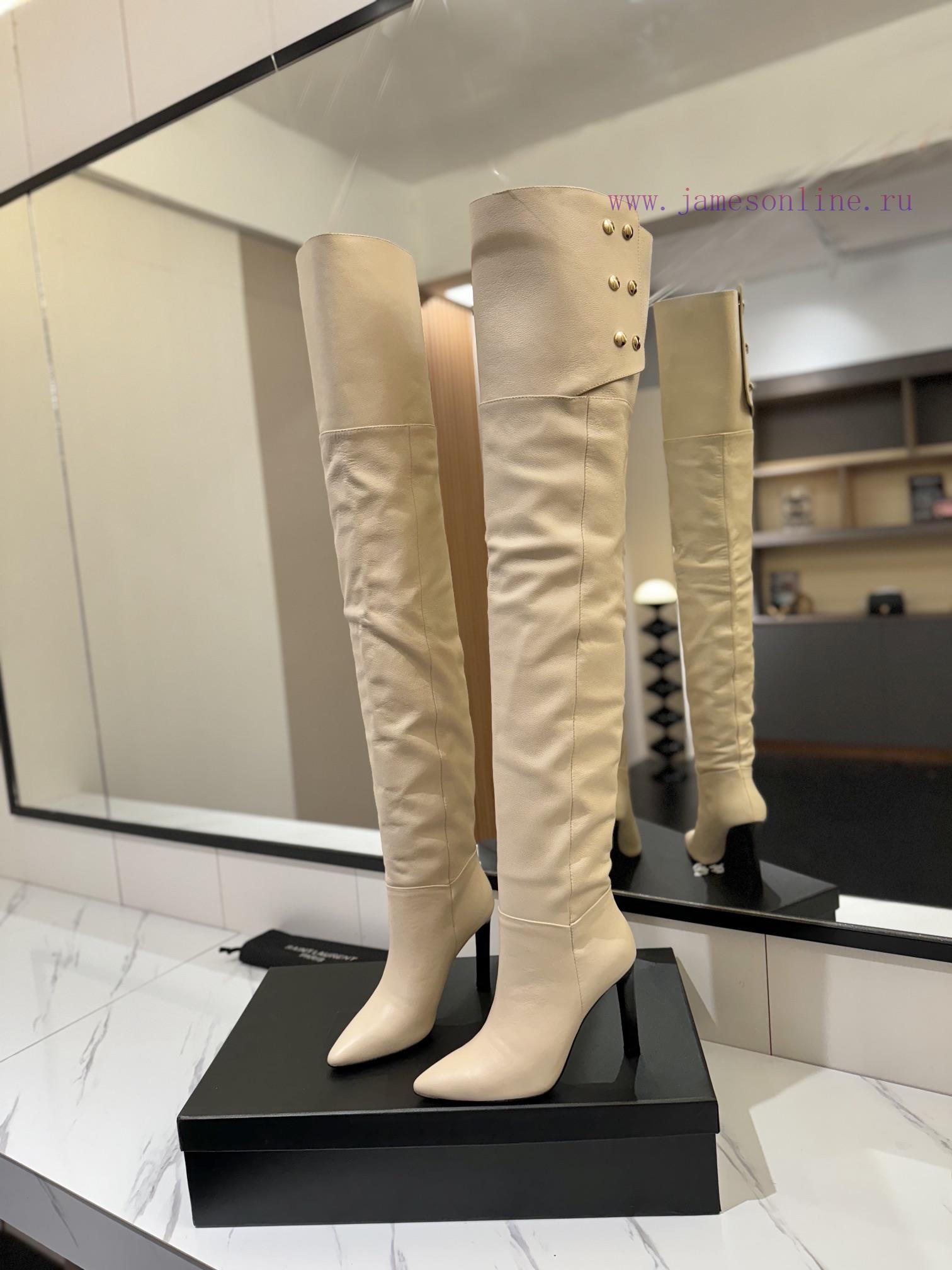 Saint Lauren YSL Saint LaurentCustomized version of the Great Overlord BootsClassic King Autj28e7vb1 - Image 3