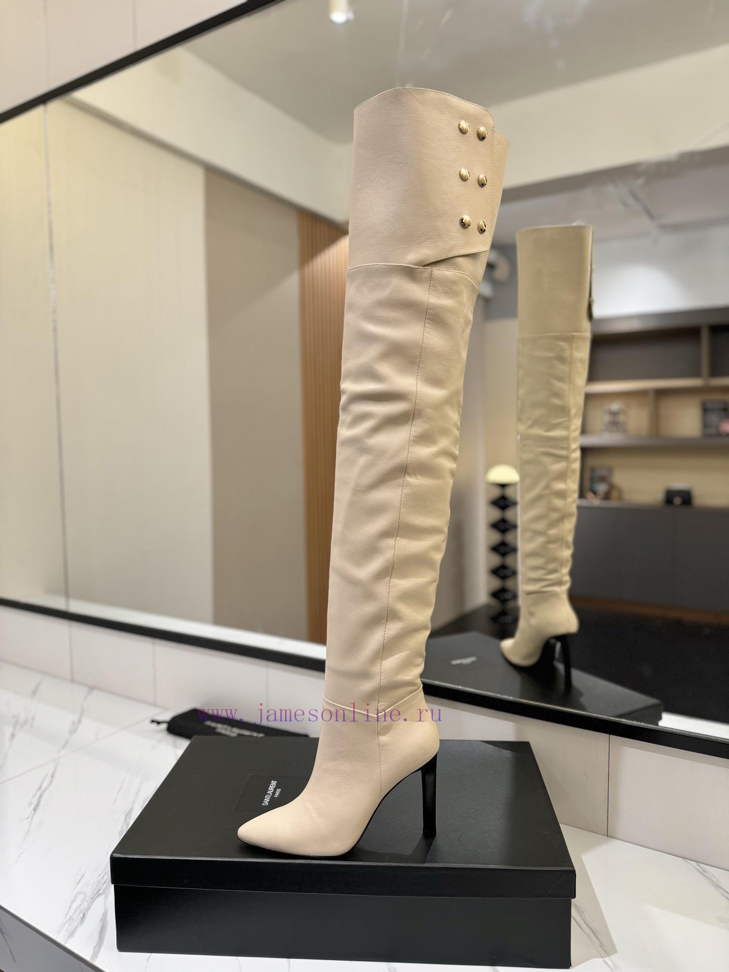 Saint Lauren YSL Saint LaurentCustomized version of the Great Overlord BootsClassic King Autj28e7vb1 - Image 5