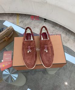 Loro Piana lambhair loafers, Italy's top cashmere retro elegant low-key luxury fashion, prack5g30tnn