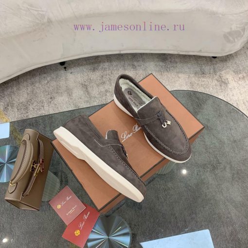 Loro Piana lambhair loafers, Italy's top cashmere retro elegant low-key luxury fashion, pracrpauc1t6 - Image 3