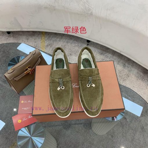 Loro Piana lambhair loafers, Italy's top cashmere retro elegant low-key luxury fashion, prac16m762ih - Image 2