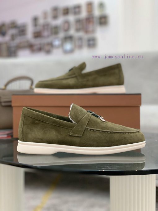Loro Piana lambhair loafers, Italy's top cashmere retro elegant low-key luxury fashion, prac16m762ih - Image 4