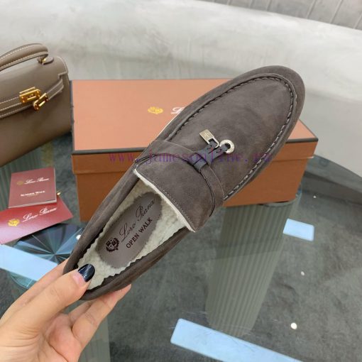 Loro Piana lambhair loafers, Italy's top cashmere retro elegant low-key luxury fashion, pracrpauc1t6 - Image 7