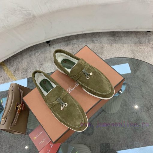 Loro Piana lambhair loafers, Italy's top cashmere retro elegant low-key luxury fashion, prac16m762ih - Image 6
