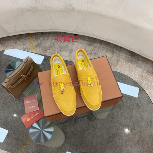 Loro Piana lambhair loafers, Italy's top cashmere retro elegant low-key luxury fashion, pracp7w80336 - Image 2