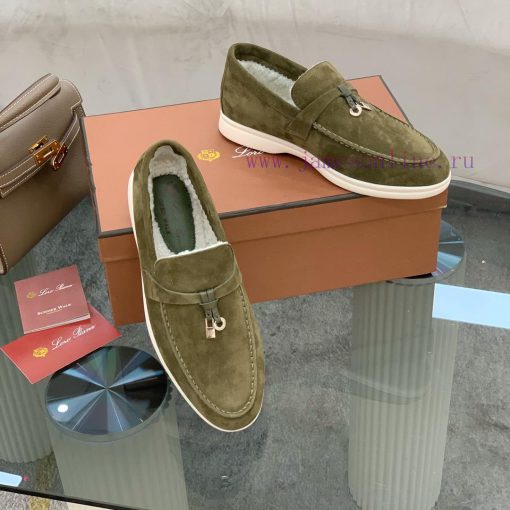 Loro Piana lambhair loafers, Italy's top cashmere retro elegant low-key luxury fashion, prac16m762ih - Image 9