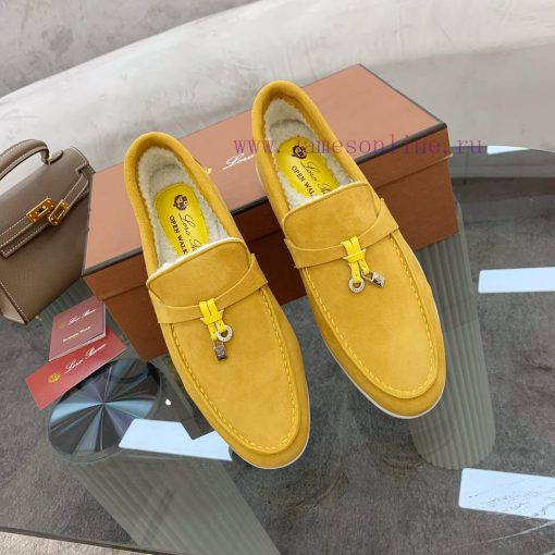 Loro Piana lambhair loafers, Italy's top cashmere retro elegant low-key luxury fashion, pracp7w80336 - Image 5