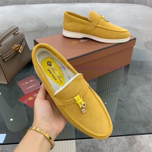 Loro Piana lambhair loafers, Italy's top cashmere retro elegant low-key luxury fashion, pracp7w80336 - Image 10