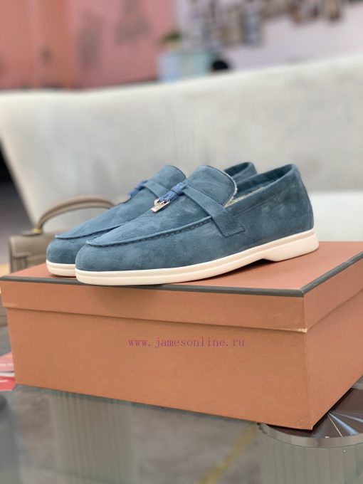 Loro Piana lambhair loafers, Italy's top cashmere retro elegant low-key luxury fashion, prac9ldmexy6 - Image 3