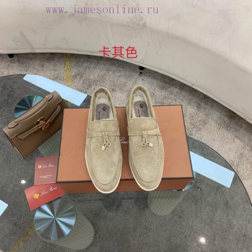 Loro Piana lambhair loafers, Italy's top cashmere retro elegant low-key luxury fashion, pracm7oc6xa3