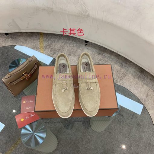 Loro Piana lambhair loafers, Italy's top cashmere retro elegant low-key luxury fashion, pracm7oc6xa3 - Image 2
