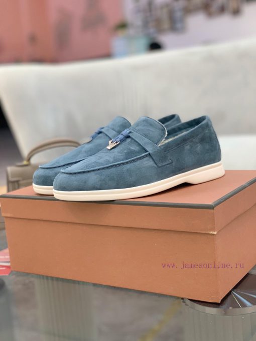 Loro Piana lambhair loafers, Italy's top cashmere retro elegant low-key luxury fashion, prac9ldmexy6 - Image 8