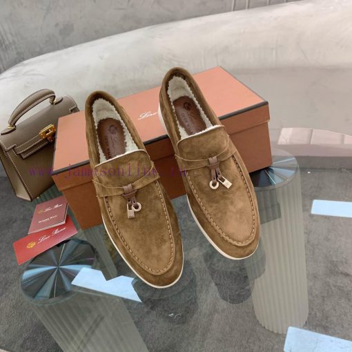 Loro Piana lambhair loafers, Italy's top cashmere retro elegant low-key luxury fashion, pracczuzcgou - Image 5