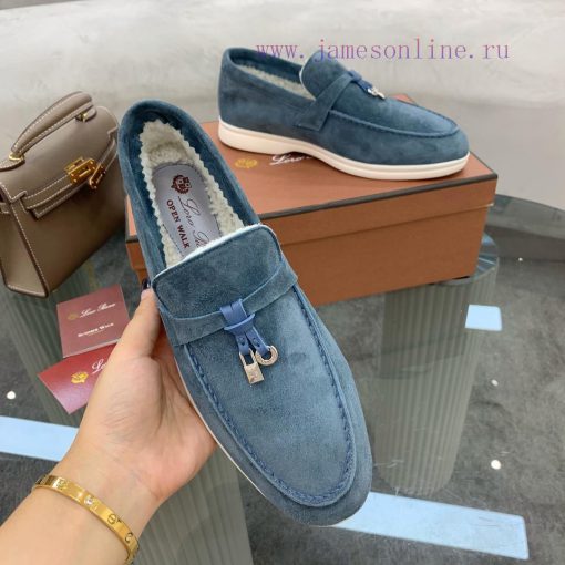 Loro Piana lambhair loafers, Italy's top cashmere retro elegant low-key luxury fashion, prac9ldmexy6 - Image 9