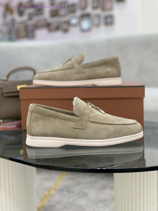 Loro Piana lambhair loafers, Italy's top cashmere retro elegant low-key luxury fashion, pracm7oc6xa3 - Image 4