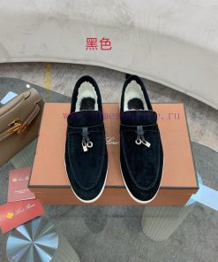 Loro Piana lambhair loafers, Italy's top cashmere retro elegant low-key luxury fashion, praczfp28nx2