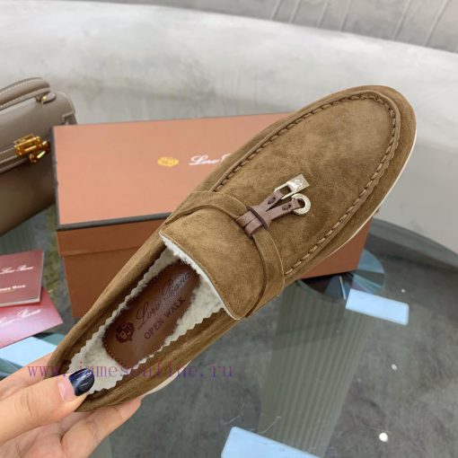 Loro Piana lambhair loafers, Italy's top cashmere retro elegant low-key luxury fashion, pracczuzcgou - Image 9