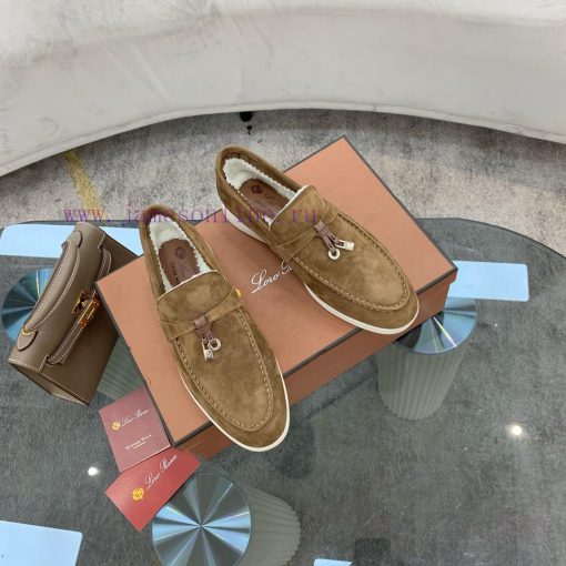 Loro Piana lambhair loafers, Italy's top cashmere retro elegant low-key luxury fashion, pracczuzcgou - Image 10