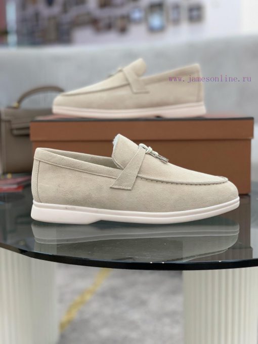 Loro Piana lambhair loafers, Italy's top cashmere retro elegant low-key luxury fashion, pracnna3apmw - Image 4