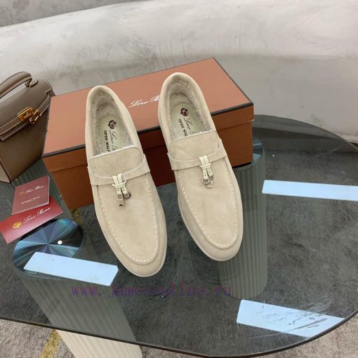 Loro Piana lambhair loafers, Italy's top cashmere retro elegant low-key luxury fashion, pracnna3apmw - Image 5