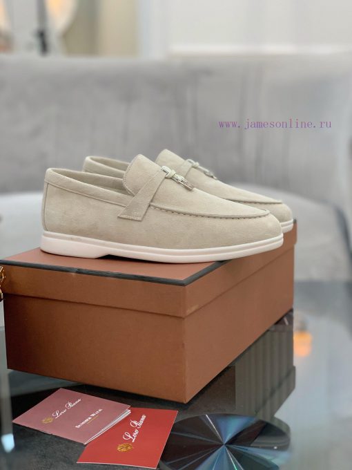 Loro Piana lambhair loafers, Italy's top cashmere retro elegant low-key luxury fashion, pracnna3apmw - Image 6
