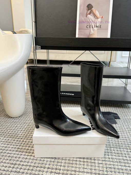 Jil Sander 24ss autumn and winter pointed low heel straight leg bootsMinimalist, soft, comfori2n4pmc - Image 3