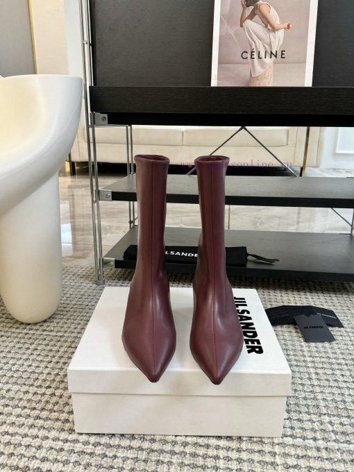 Jil Sander 24ss autumn and winter pointed low heel straight leg bootsMinimalist, soft, comfo5efimkir