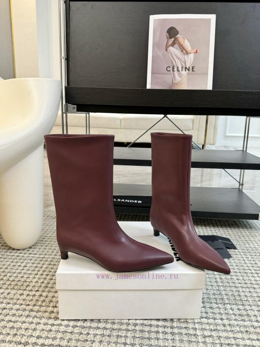 Jil Sander 24ss autumn and winter pointed low heel straight leg bootsMinimalist, soft, comfo5efimkir - Image 3