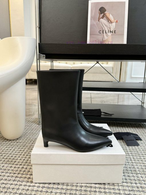 Jil Sander 24ss autumn and winter pointed low heel straight leg bootsMinimalist, soft, comfohw2nfhsr - Image 5