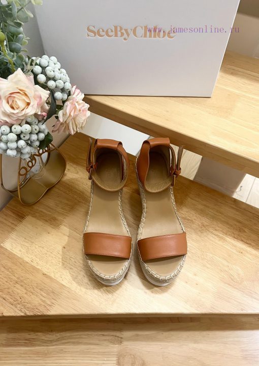 Commercial name See by Chloe Glyn wedge grass woven shoesOpen toed single toe loop buckle anumuq5joi - Image 2