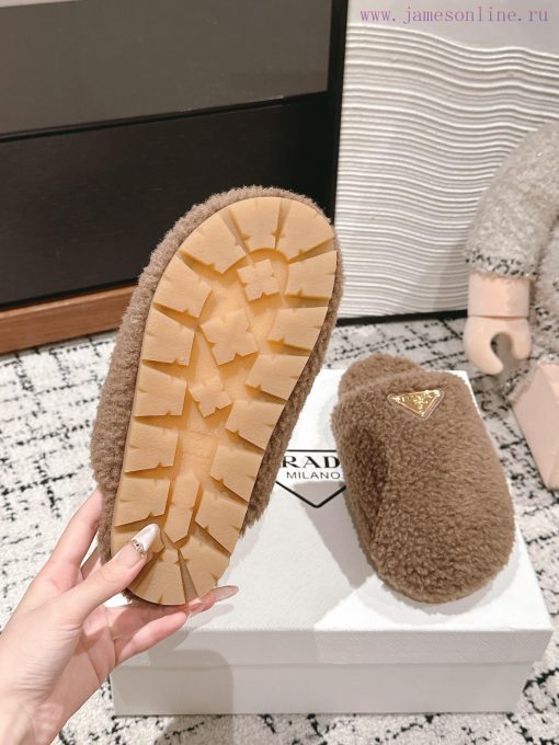 Top qualityPrada fw24 new arrival～P Home 2024 Autumn/Winter New Hairy SlippersHow could a pa8pxi8xg6 - Image 10