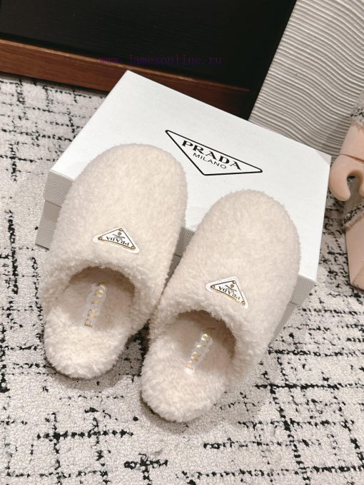 Top qualityPrada fw24 new arrival～P Home 2024 Autumn/Winter New Hairy SlippersHow could a pa7v7xn3ox - Image 4