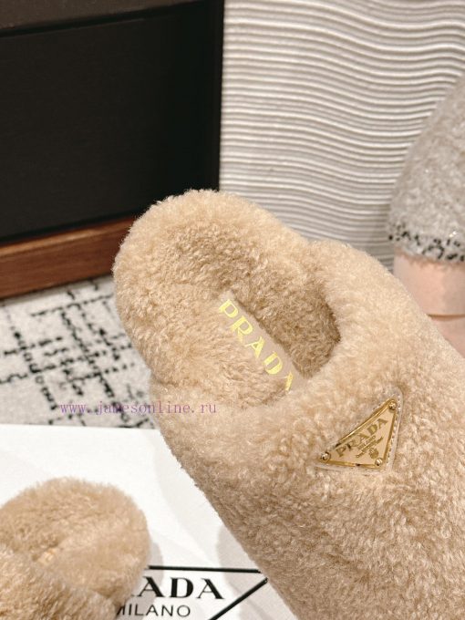 Top qualityPrada fw24 new arrival～P Home 2024 Autumn/Winter New Hairy SlippersHow could a pa501gsxrv - Image 8