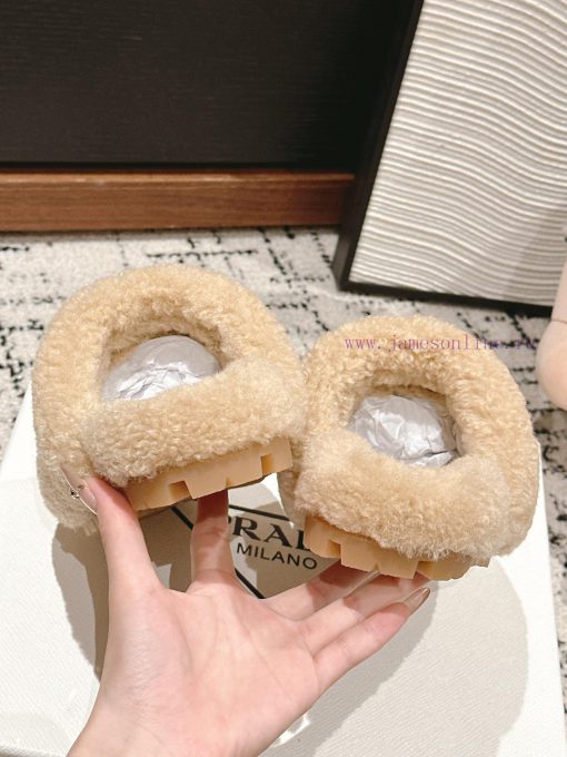 Top qualityPrada fw24 new arrival～P Home 2024 Autumn/Winter New Hairy SlippersHow could a pa501gsxrv - Image 9
