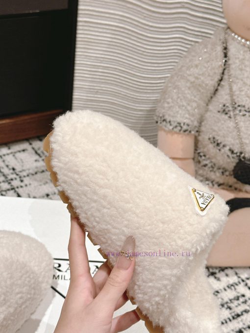 Top qualityPrada fw24 new arrival～P Home 2024 Autumn/Winter New Hairy SlippersHow could a pa7v7xn3ox - Image 9