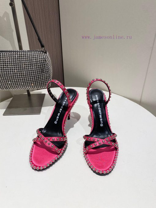 Alexander Wang Spring/Summer King High Quality High Heel Sandals Original logo with white le96ovk03y - Image 3