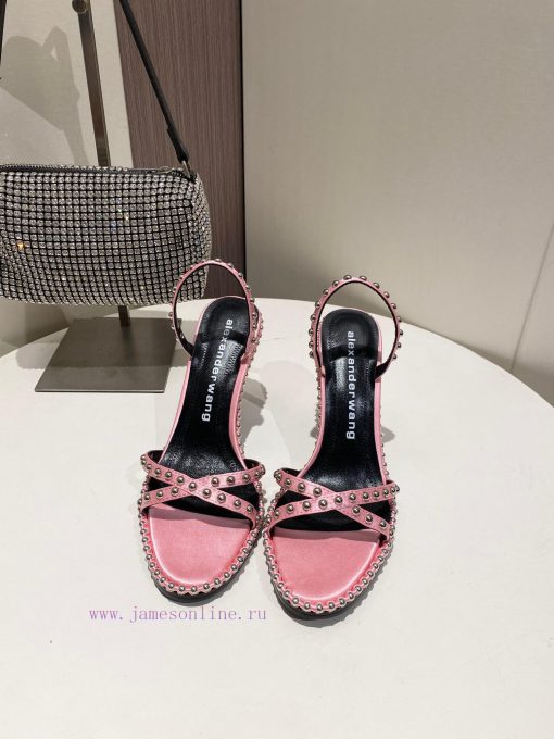 Alexander Wang Spring/Summer King High Quality High Heel Sandals Original logo with white le9xi36zyn