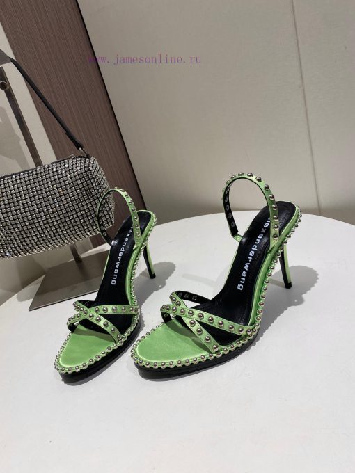 Alexander Wang Spring/Summer King High Quality High Heel Sandals Original logo with white lenwgf3ut2 - Image 4