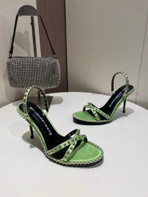 Alexander Wang Spring/Summer King High Quality High Heel Sandals Original logo with white lenwgf3ut2 - Image 6