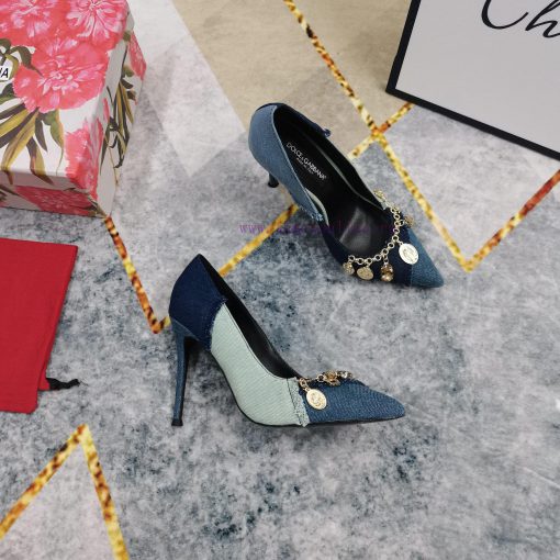 DG Top2024 official website synchronizes new chain decorated denim high heelsPerfect attentihw6q5mmq - Image 4